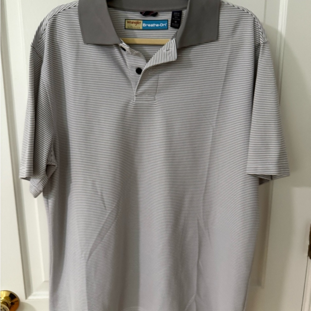 Men's Golf Shirt - Grey Striped